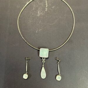 Necklace with pendant and matching earrings